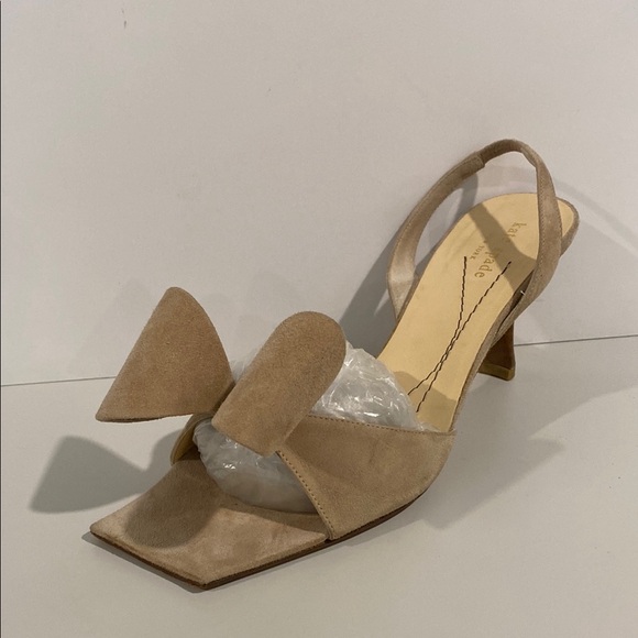 Kate Spade Tan Suede Bow Heels Size 9.5B - Picture 8 of 16